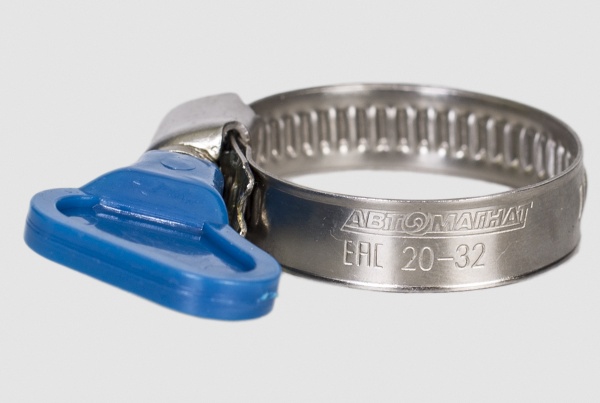 Фото Хомут 020-032мм, ФОРМА КЛЮЧА, W2-Нержавеющая сталь (АМ), (уп.50 шт.)