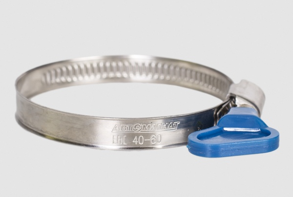 Фото Хомут 040-060 мм, ФОРМА КЛЮЧА, W2-Нержавеющая сталь (АМ), (уп.50 шт.)